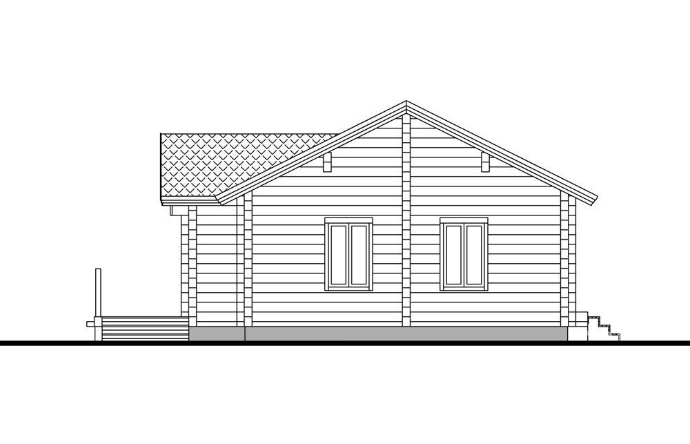 Деревянный дом и баня из бруса. Проект номер 201